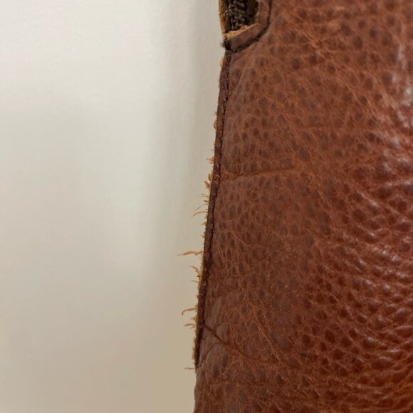 Duluth Trading Brown Leather Messenger Bag & Dust Bag Adjustable Shoulder Strap - Picture 9 of 16